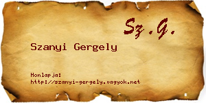 Szanyi Gergely névjegykártya